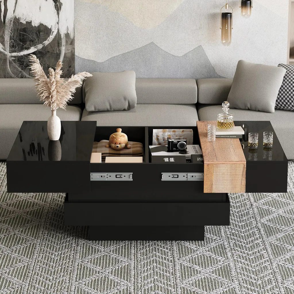 Table basse gain de place extensible pour petits espaces salon