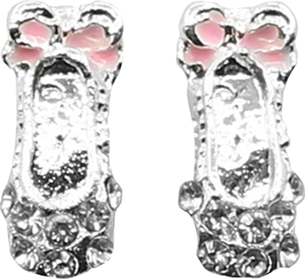 Frauen niedliche Schleife Ballettschuhe Form Ohrstecker Mode glänzende Ohrringe Schmuck