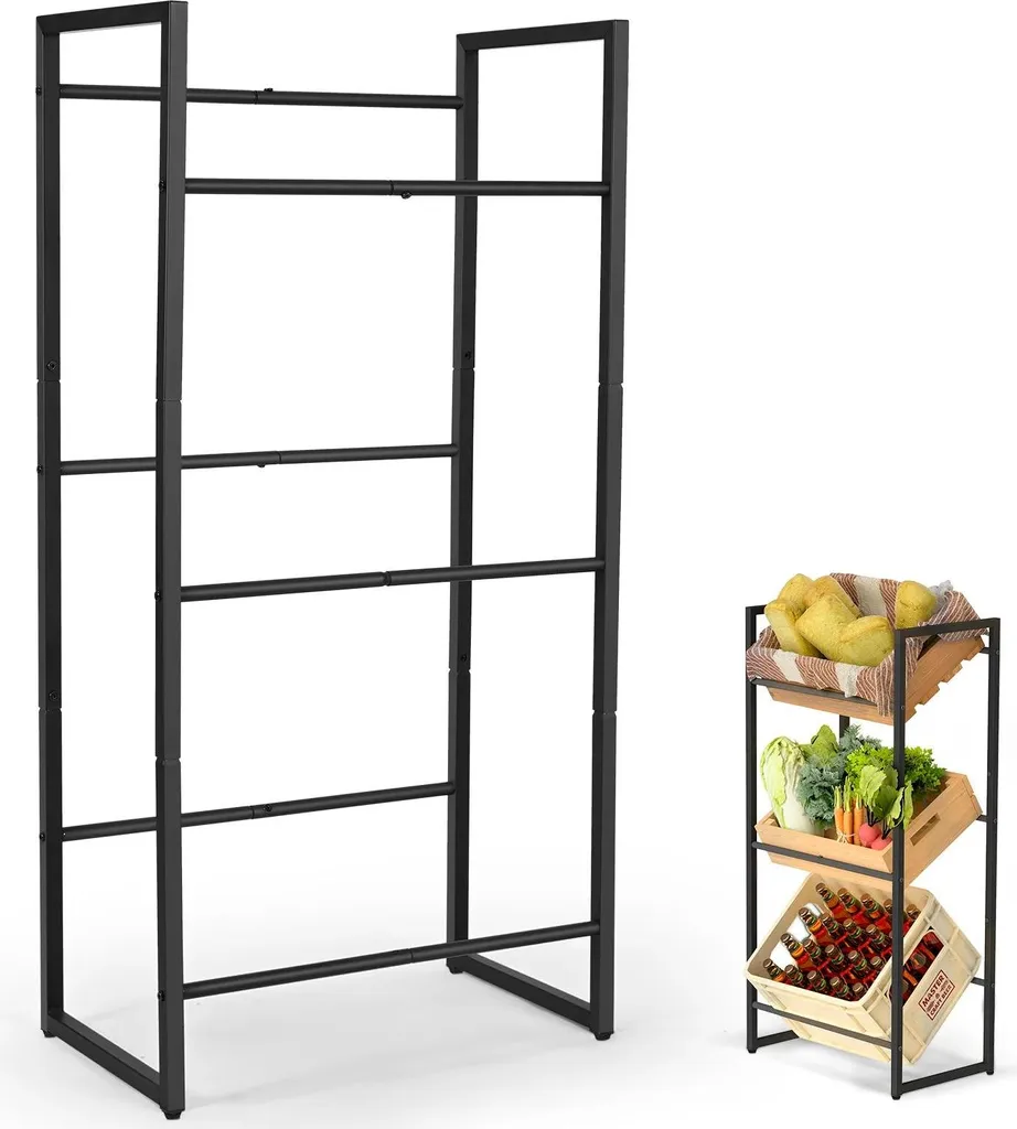 Support pour caisses de boissons 3 niveaux - Casier de rangement stable