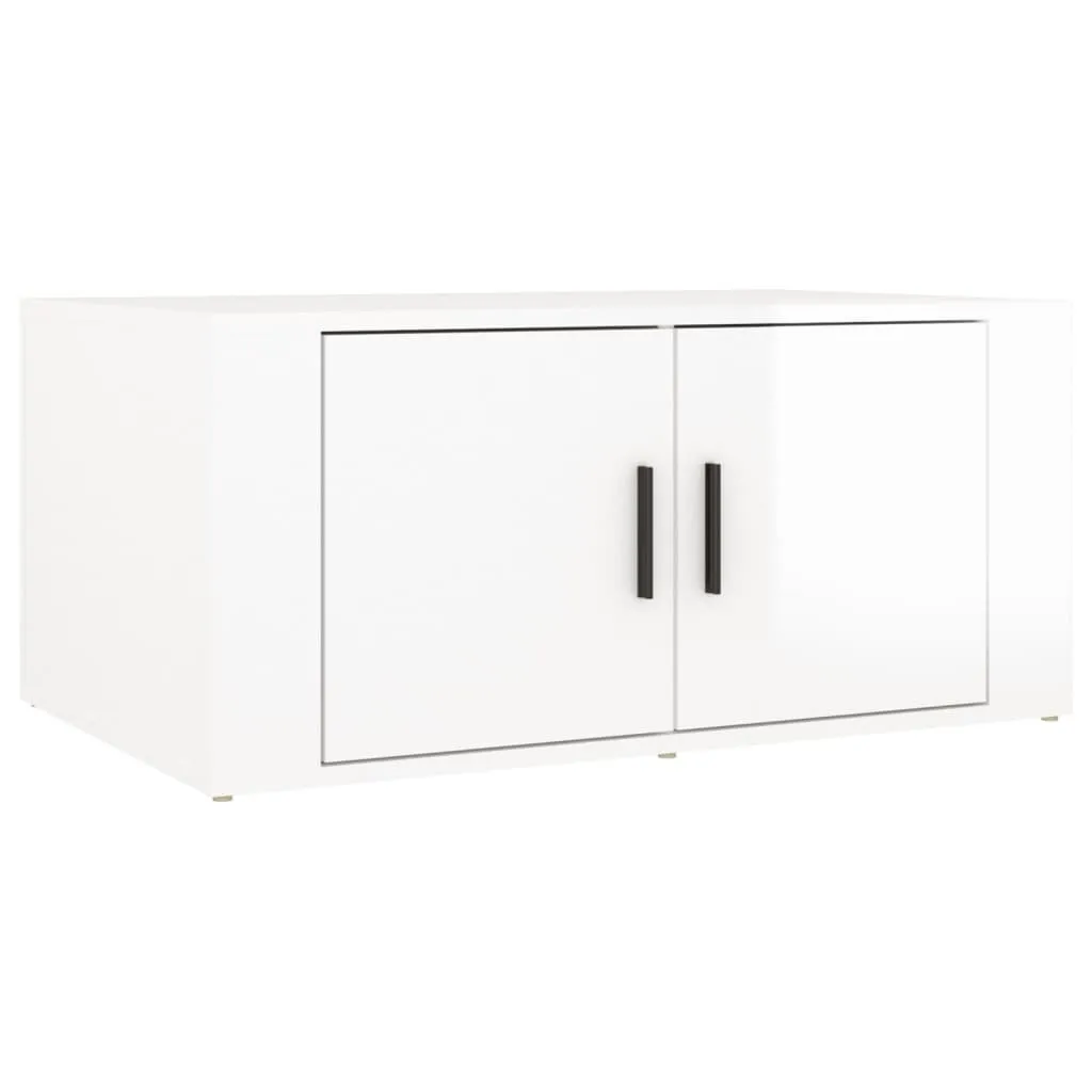 Tavolino Basso Bianco Lucido 80x50 SYFAX™ - Eleganza Minimalista