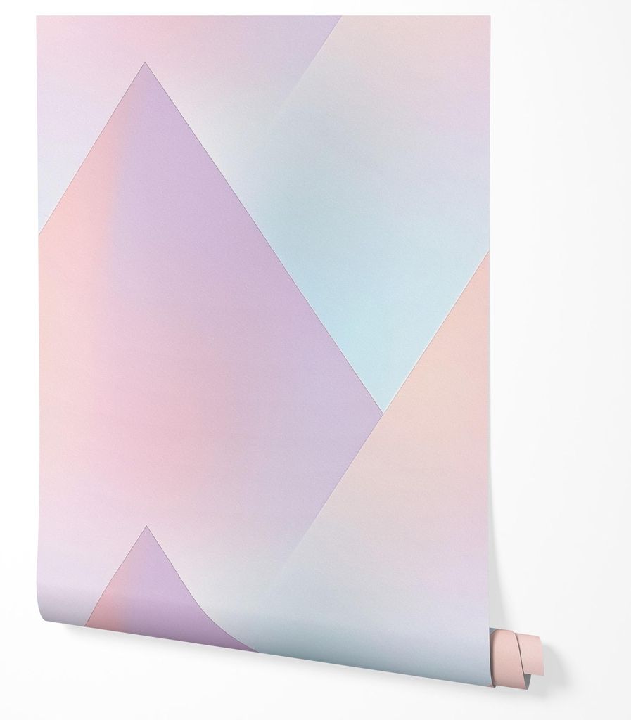 Vliestapete Geometrisches Pastellfarben Dreiecke Wohnzimmer 4x2,5 Pastell