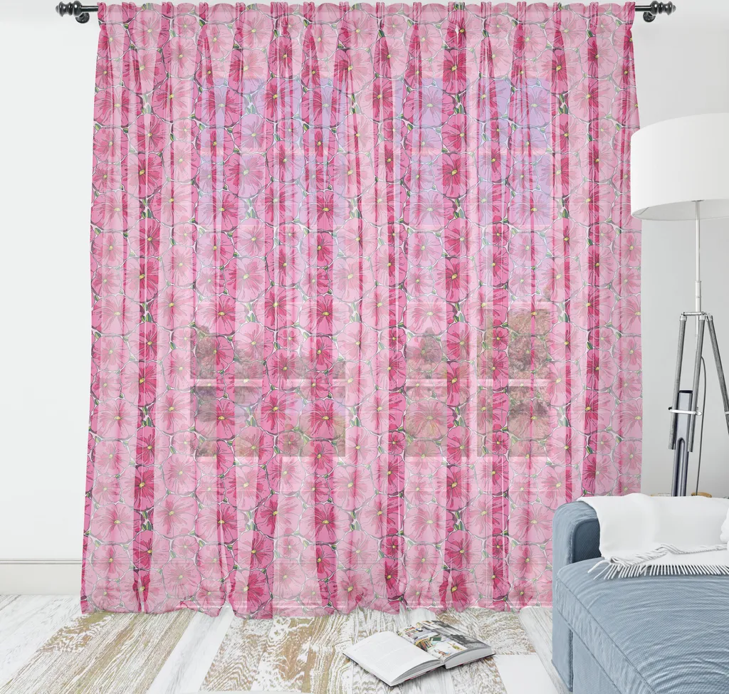 ABAKUHAUS Arazzo Floreale 135x274 cm Magenta Senape | Decorazione Parete