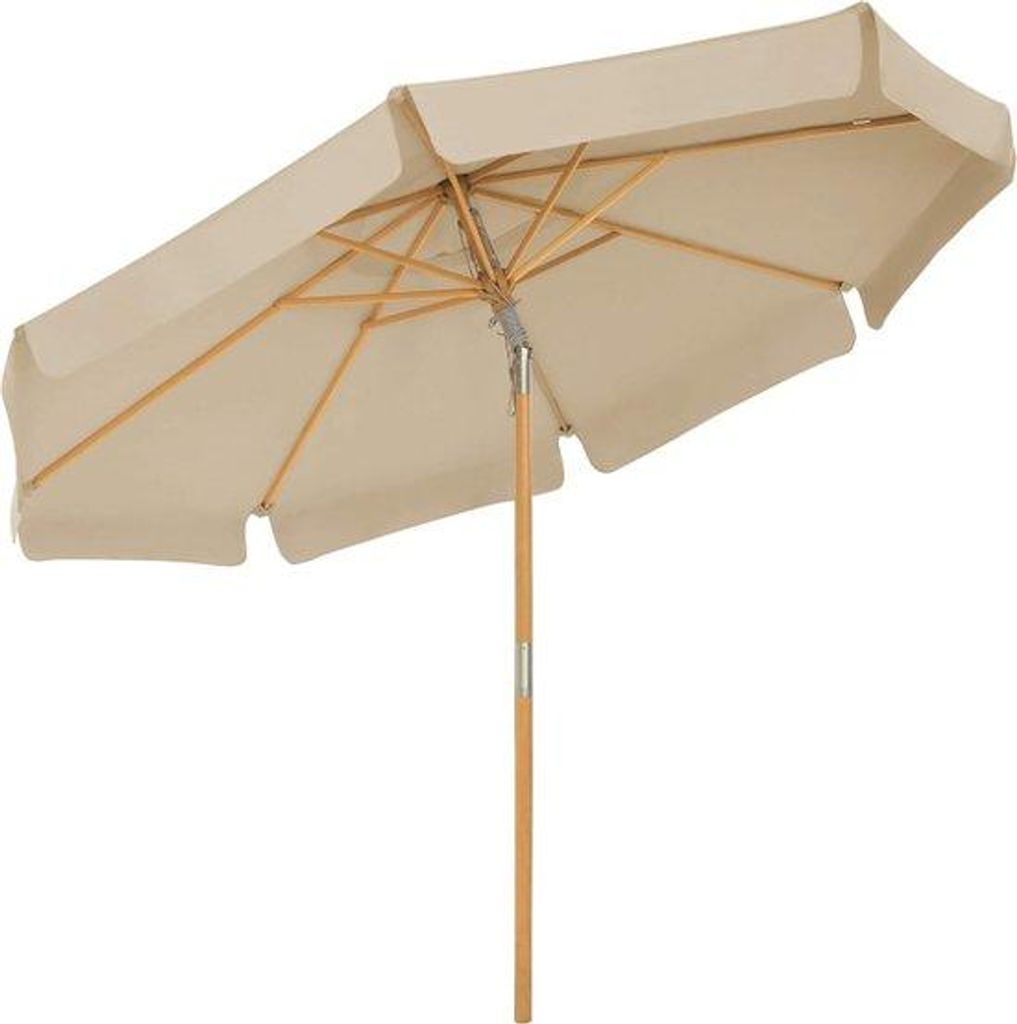 Gartenparasol 300 cm - Achtseitige Sonnenschirm - Schiebedach - Ohne Standart - Braun