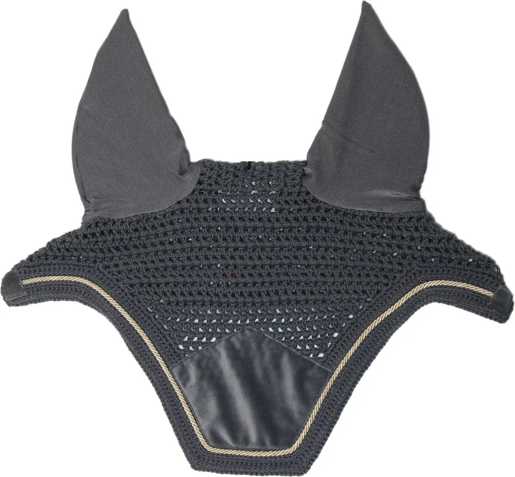 Fly Hood Kentucky Wellington Velvet Grigio Cob | Eleganza Equestre