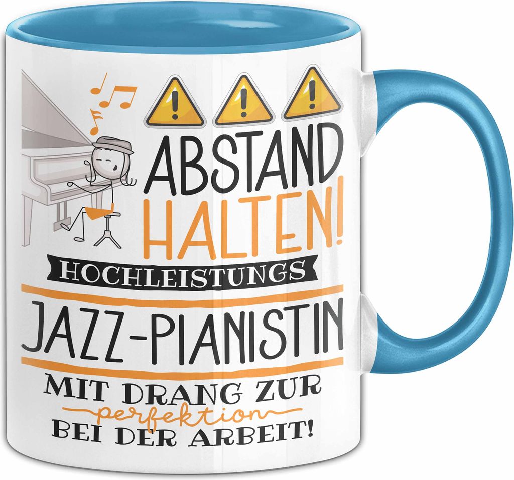 Jazz-Pianistin Tasse Geschenk Lustig Abstand Halten Produktbild 