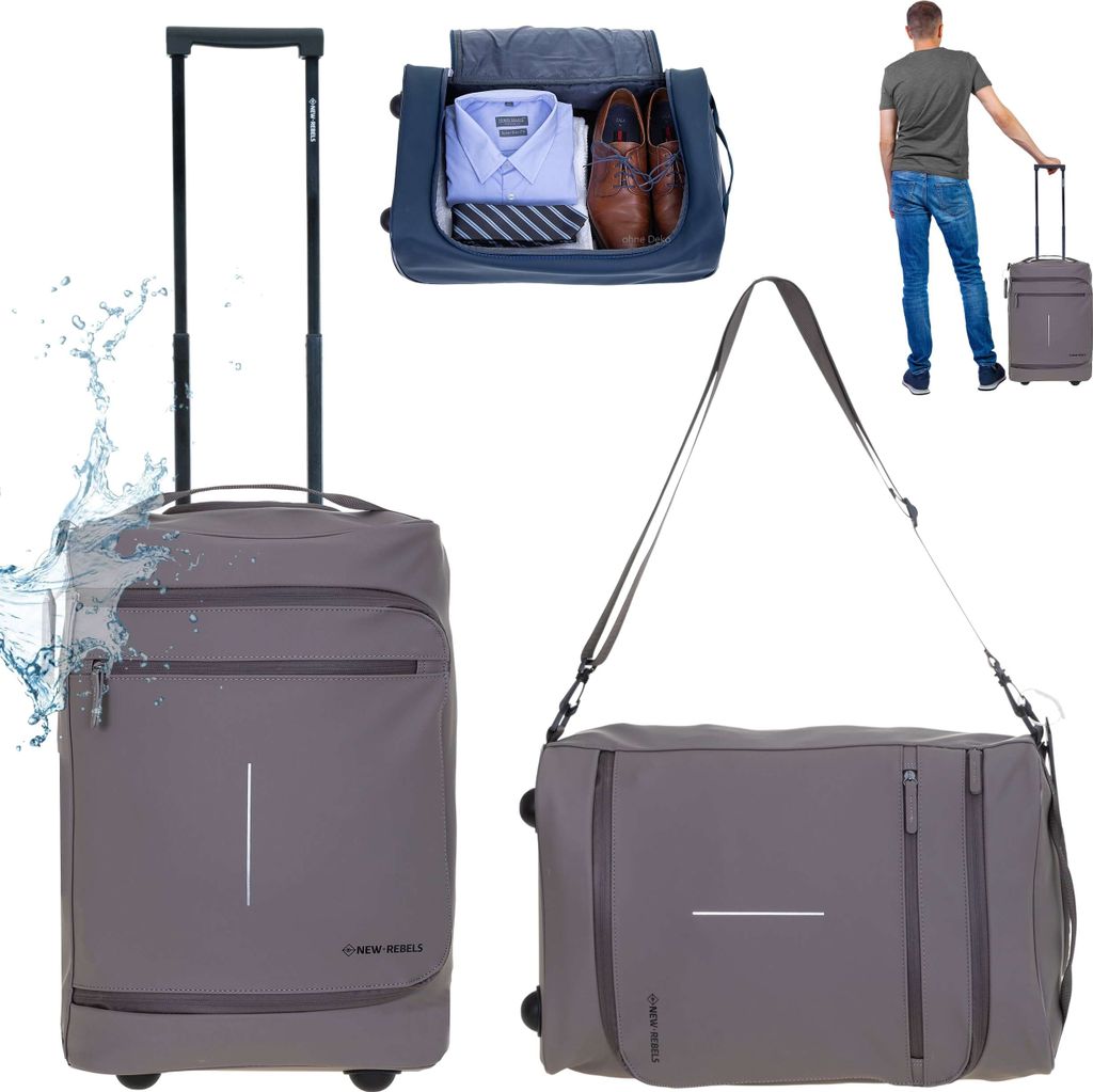 Handgepäck Trolley New Rebels Harper Pro mit Schultergurt Koffer Reisegepäck luggage bag 50 cm, 30 L Trolly Reisetasche Rollen IATA Flug Reise Ge...