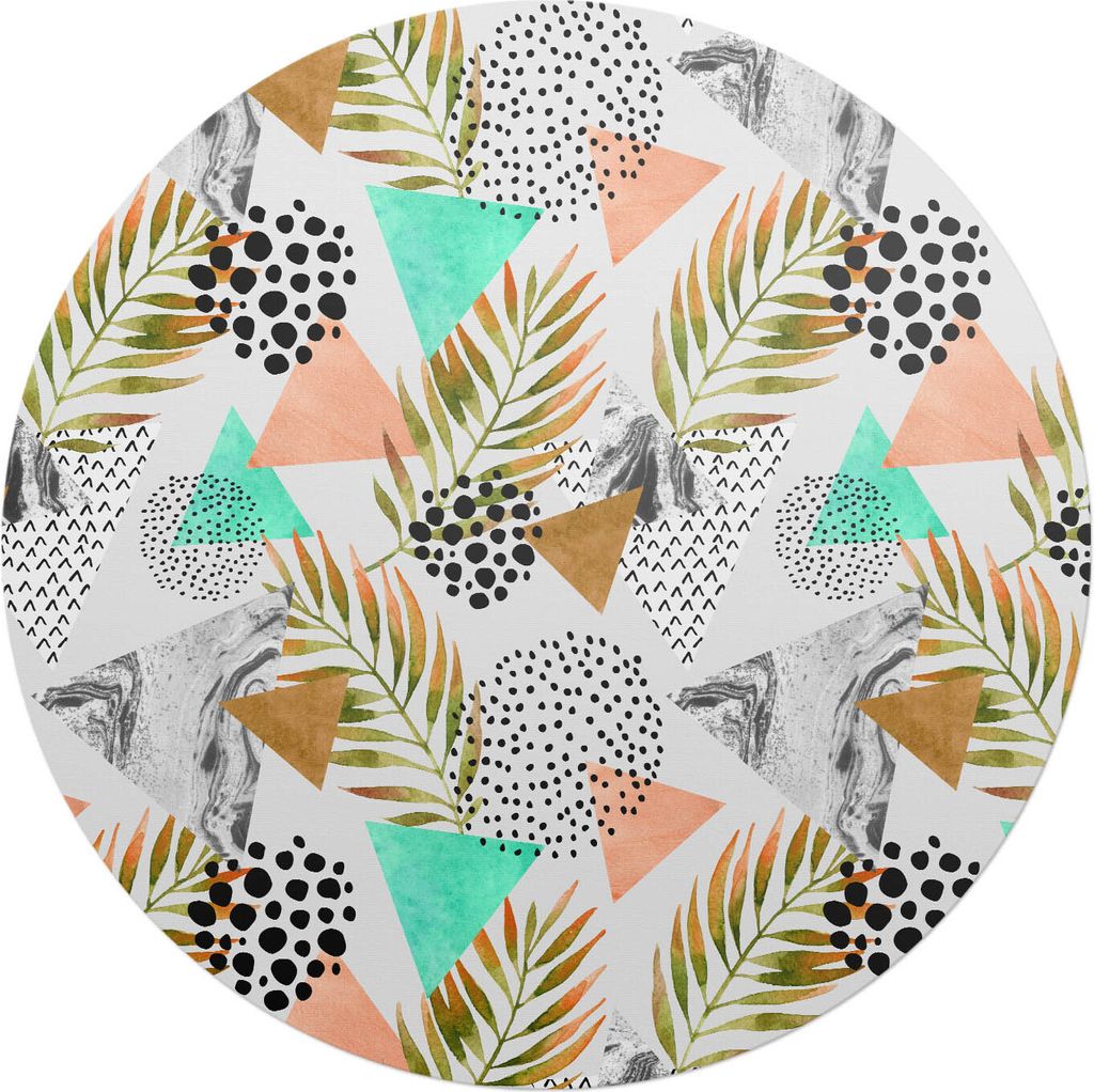 Geometrische Blätter – Bodenschutzmatte – Stuhlunterlage – Bürostuhlmatte – Rutschfeste Bodenmatte – Schutzmatte für Hartboden – fi ...