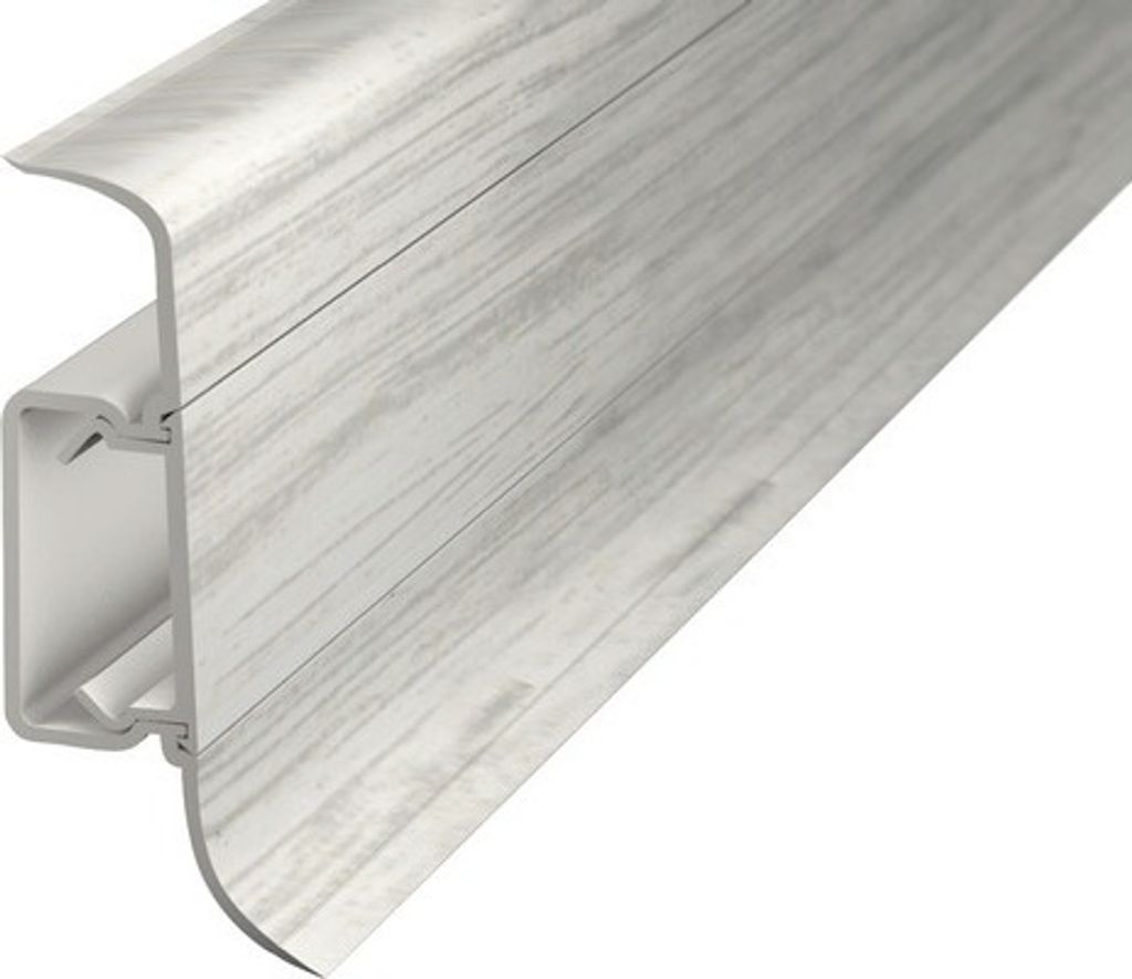 Prinz Klemmsockelleiste PVC esche weiss 22.5x50x2500 mm Produktbild 