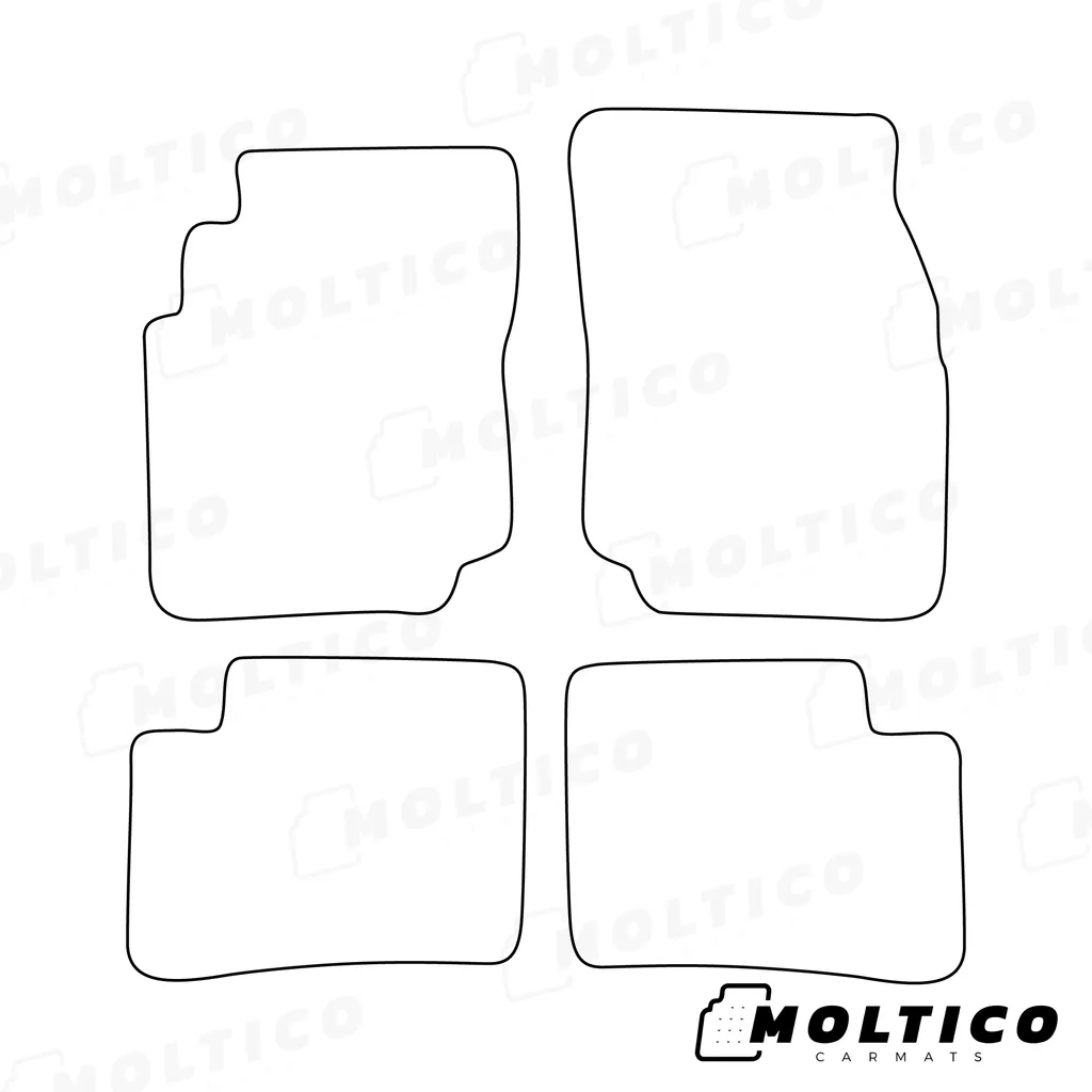 Set 4 Tappetini Neri Nissan Primera 1990-2002 Cucitura Verde - 2