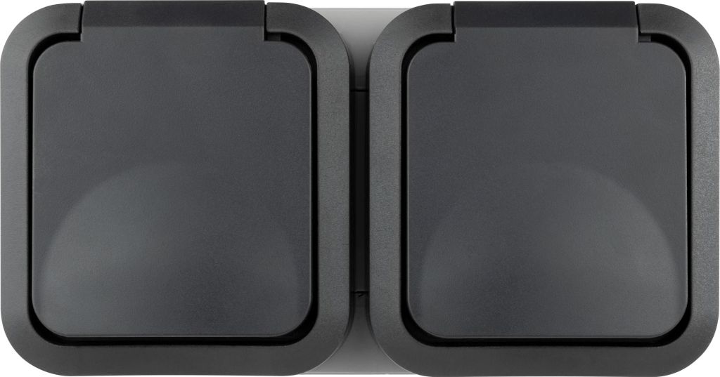 REV Prise double complète AquaStorm Gris clair, noir Image du produit 