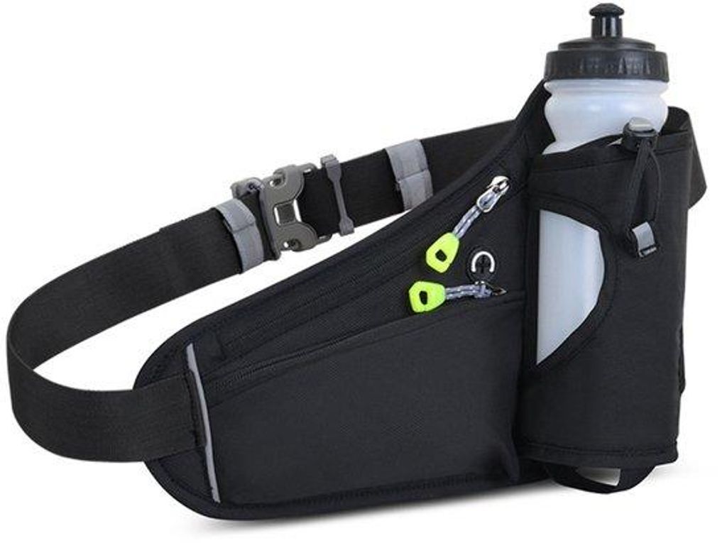 Tragbare Wasserflaschenhalter – Wasserfest & Verstellt – Jogging-Headband Schwarz