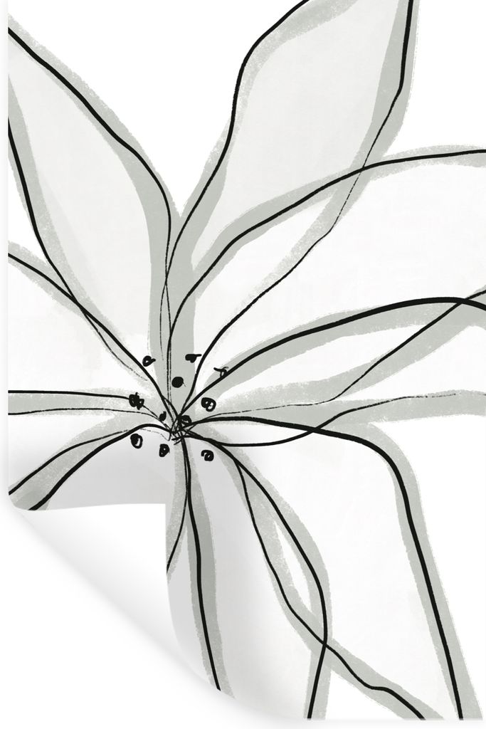 MuchoWow Wandtattoo Wandsticker Wandaufkleber Blumen - Abstrakt - Design 40x60 cm Selbstklebend und Repositionierbar - Wierderverwendbar - Selbst...