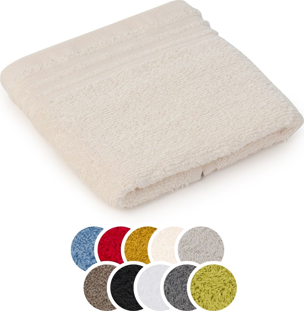 liebling Seiftuch Baumwolle, Serie Frankfurt, 400 gr. / m², 30 x 30 cm, 60 Grad, mit hochw. Borte, saugstark, creme