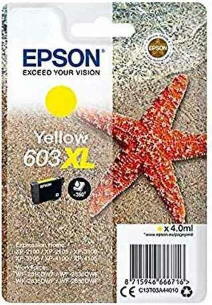 Cartuccia Gialla Epson 603XL Originale Stella Marina per XP e WF