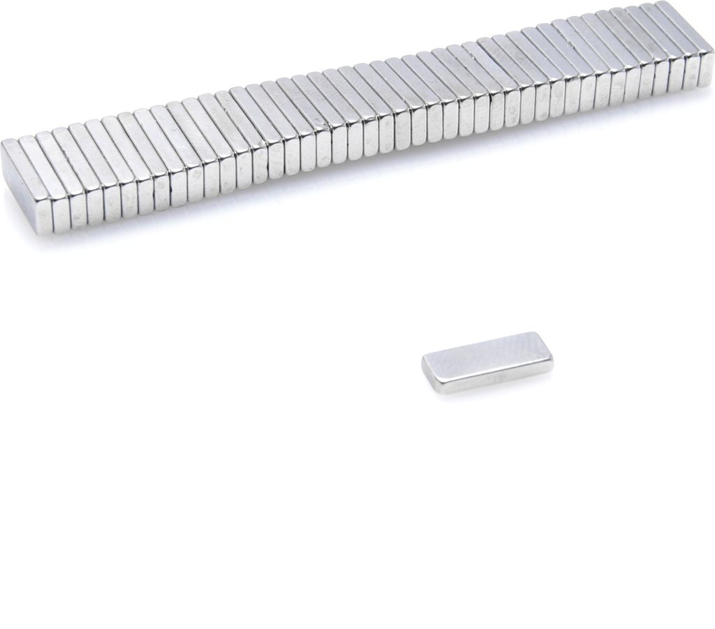 Neodym Magnete 10 x 4 x 1,5 mm N38 Quader Case - 50 Stück, Extrem stark, Magnettafeln, Kühlschränke, Whiteboards, DIY