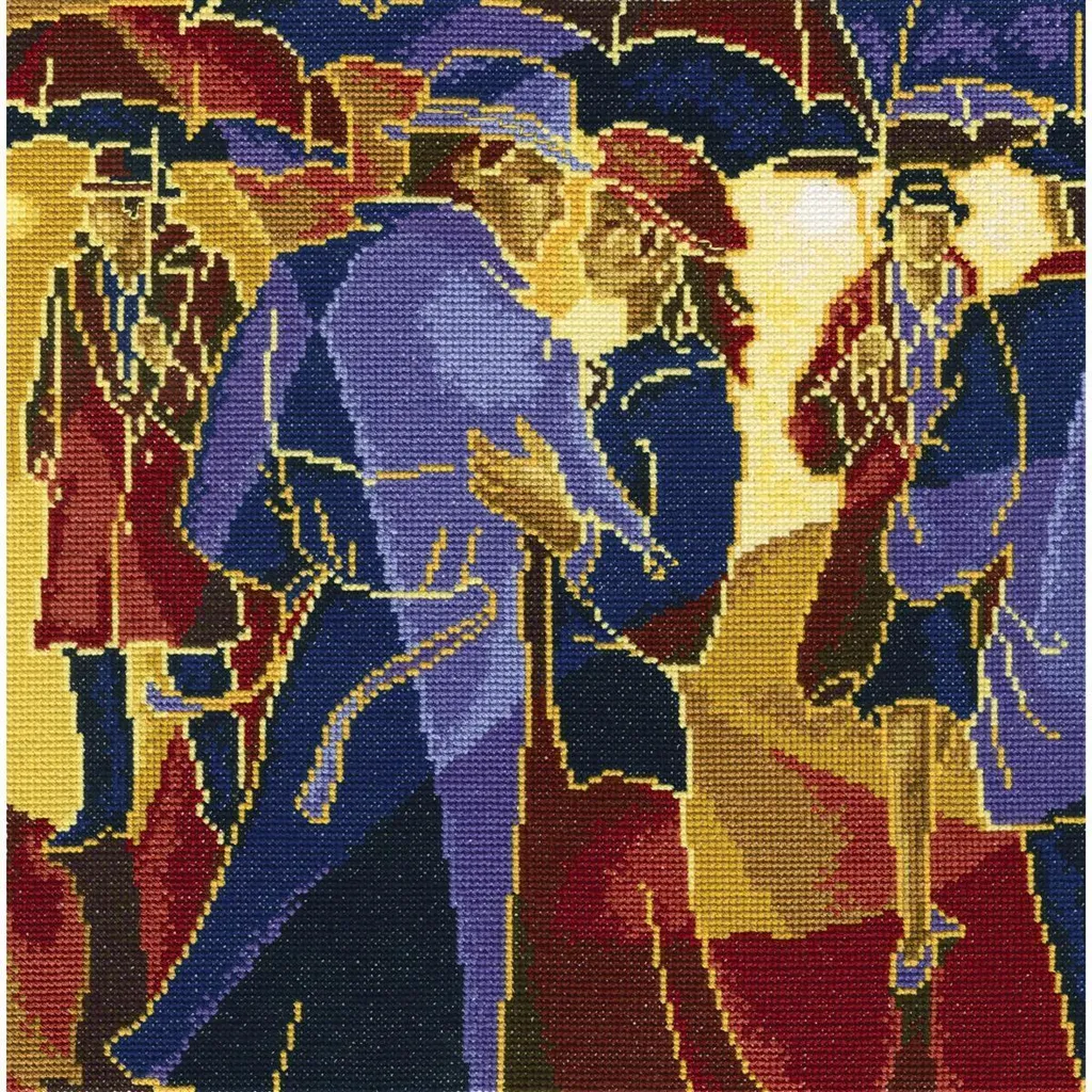 RTO Kit Point de Croix Soleil Pluie M378 - Broderie Comptée 24x24 cm