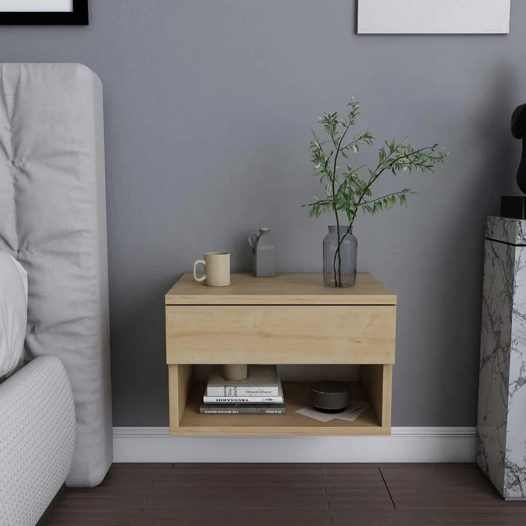 Table de Chevet en Chêne Jamot - Petit Meuble de Rangement pour Chambre