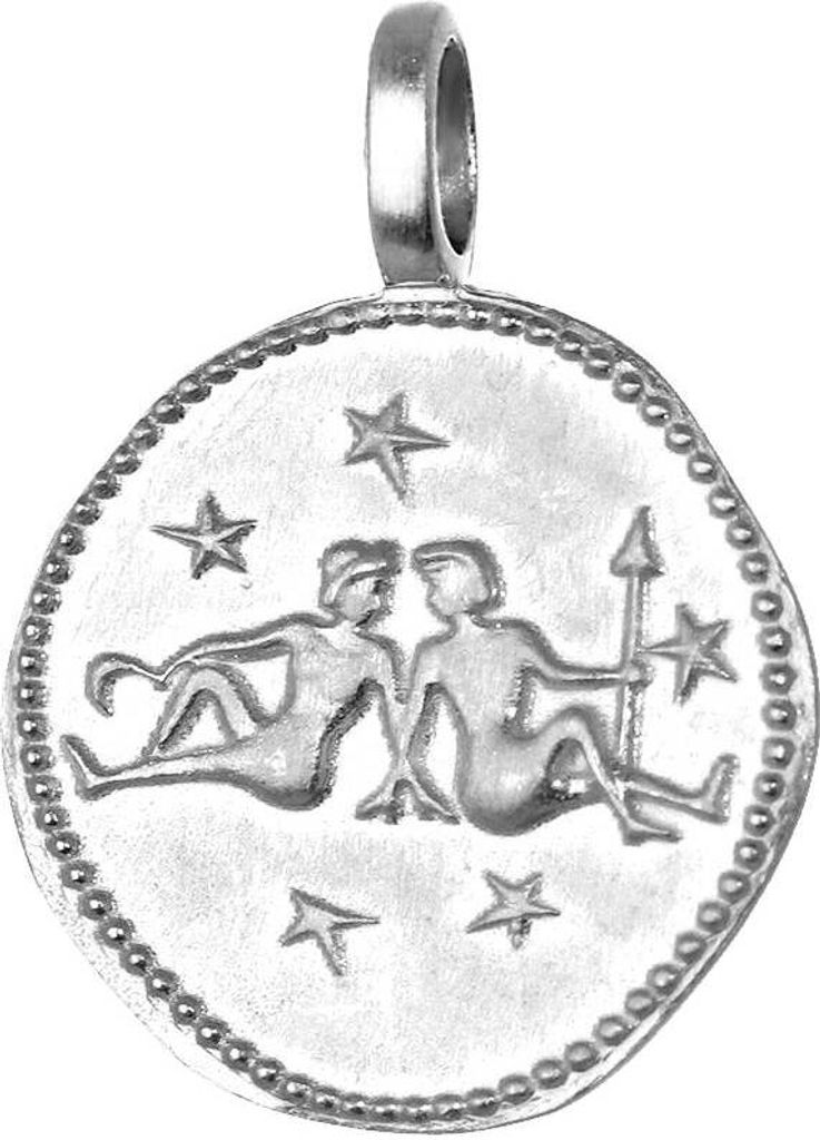 Zwillinge Sternzeichen 925 Sterlingsilber 16mm Kettenanhänger Horoskop Zodiak
