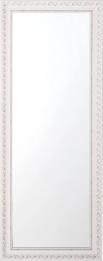Beliani Miroir Mural Crème Blanc 50 x 130 cm Rectangulaire Style Moderne