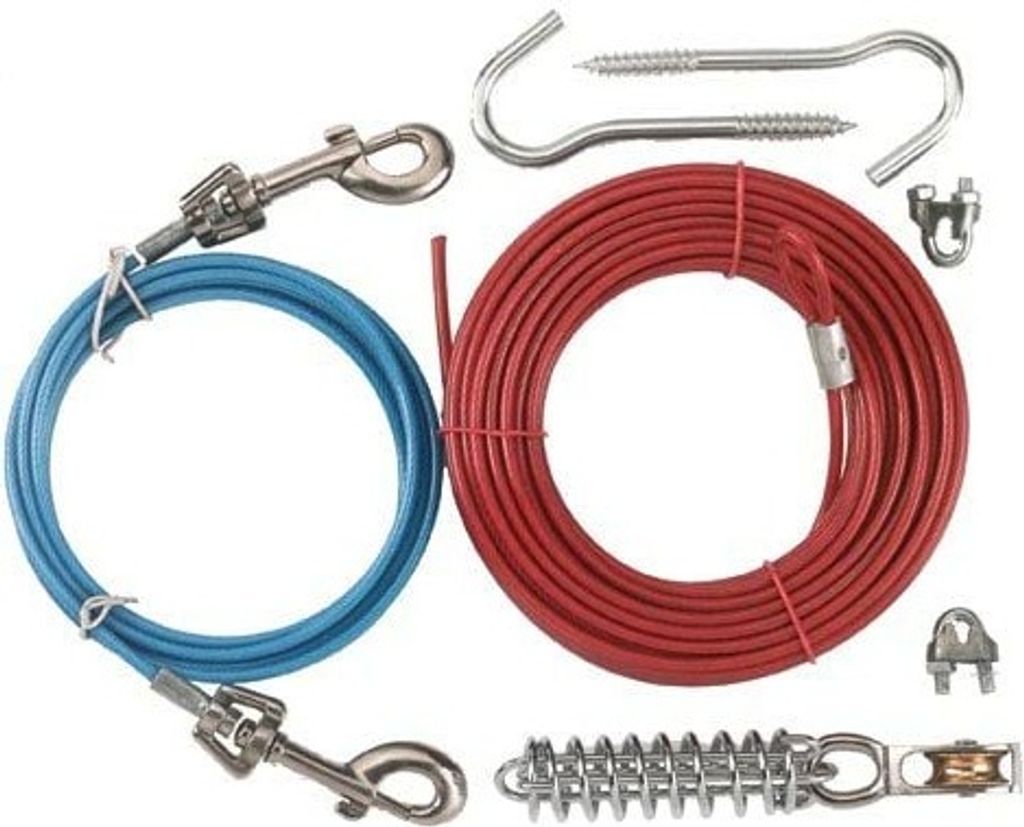 Kerbl Set Gartenleine, Laufleine 15m + Führleine 3m + Zugentlastung, 2 Stück (1er Pack)