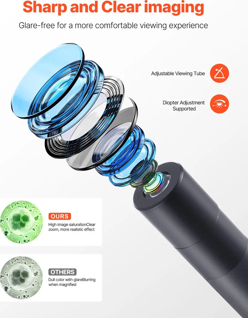 Microscope pour Recherche Scientifique avec Support Smartphone 4K