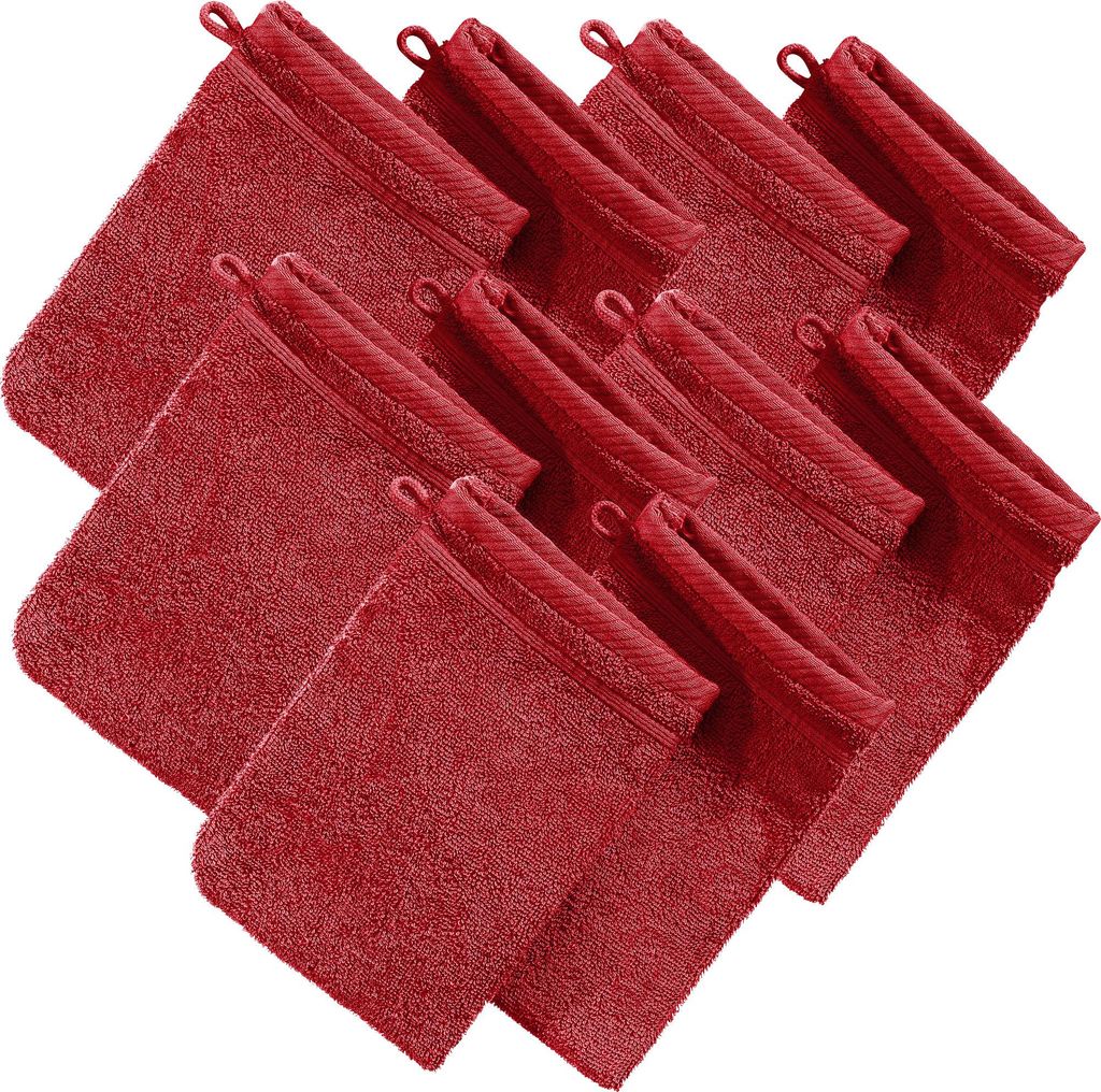 Erwin Müller Waschhandschuh Heidelberg" 10er-Pack rot 15x21 cm"