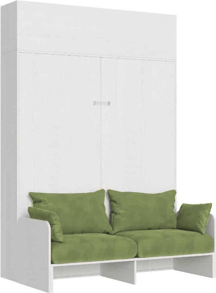 ITAMOBY - Schrankbett Kentaro Sofà 160 vertikal mit Vasistas-Wandschrank Esche weiß-A35