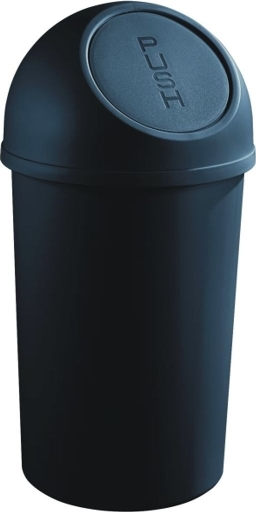 helit Abfalleimer mit Push Einwurfklappe 25 Liter schwarz