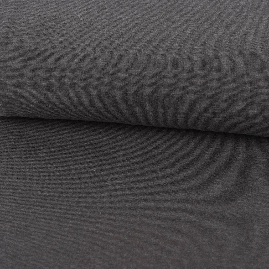 Bündchenstoff Strickschlauch Meterware Melange dunkelgrau 33cm