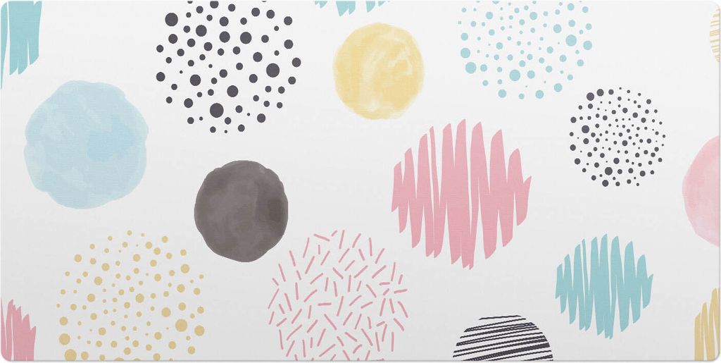 Bunte Kreise Und Muster– Schreibtischunterlage – Schreibtisch Tischunterlage – 120x60 cm – Unterlage Groß Schreibtischmatte
