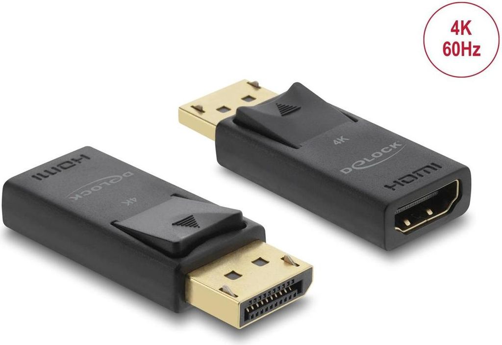 Delock Aktiver DisplayPort 1.2 zu HDMI Adapter 4K mit HDR Funktion