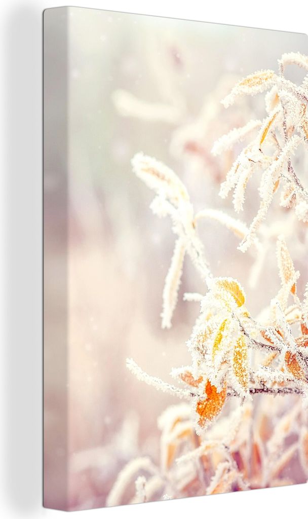 OneMillionCanvasses - Leinwandbilder - 90x140 cm, Winter - Äste - Schnee - Natur, Wandbilder Kunstdruck Wanddekoration - Foto auf Leinwand - Gem...