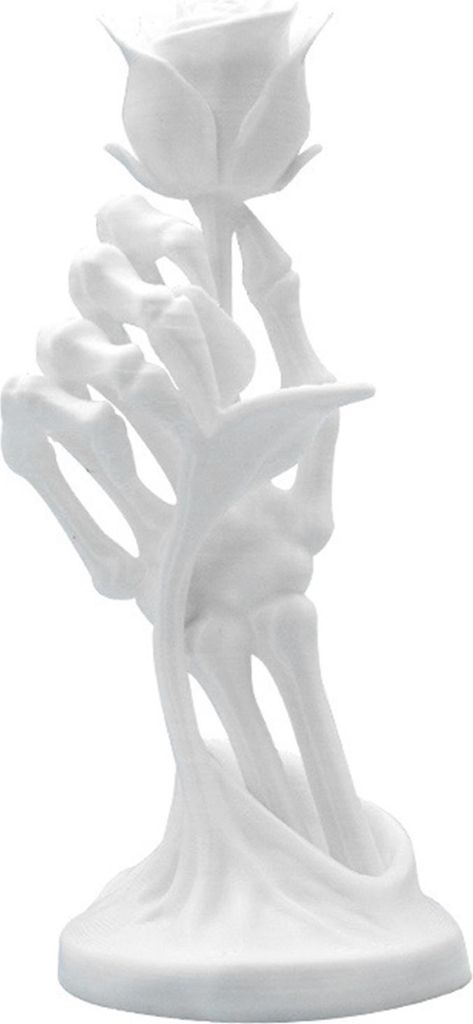 Skeletthand mit Rose Figurine Halloween Gothic Knochenhand Statue Harz Skulptur Home Office Desktop Dekoration Ornament