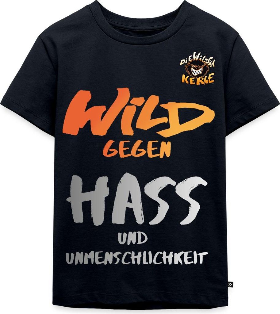 Spreadshirt Die Wilden Kerle Wild Gegen Hass Und Unmenschlichkeit Kinder Premium T-Shirt, 122/128 (6 Jahre), Navy