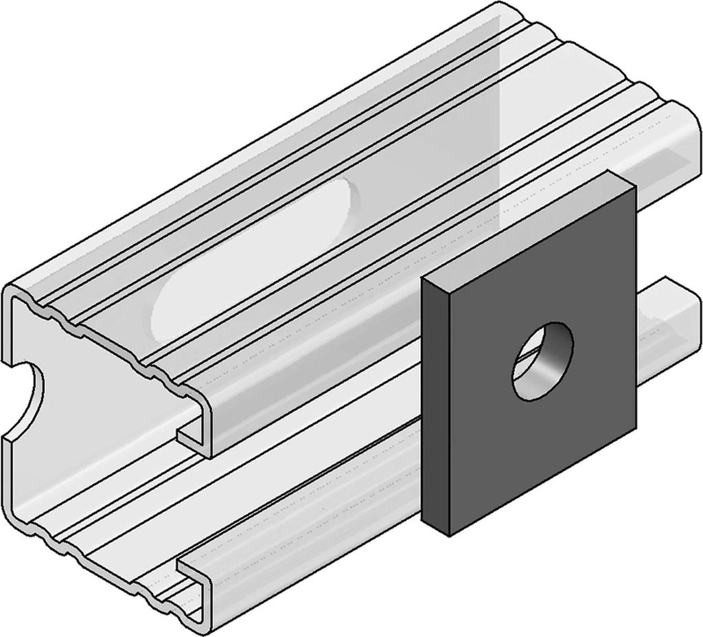 MEFA Lochplatte C-Profil 45, Bohrung 17 mm 45x40x6 mm, 1 Produktbild 