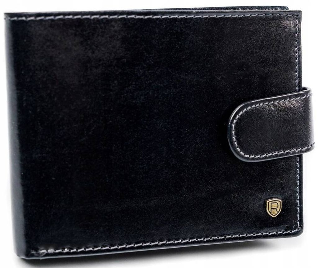 Portafoglio classico da uomo in pelle con chiusura RFID - Immagine del prodotto 