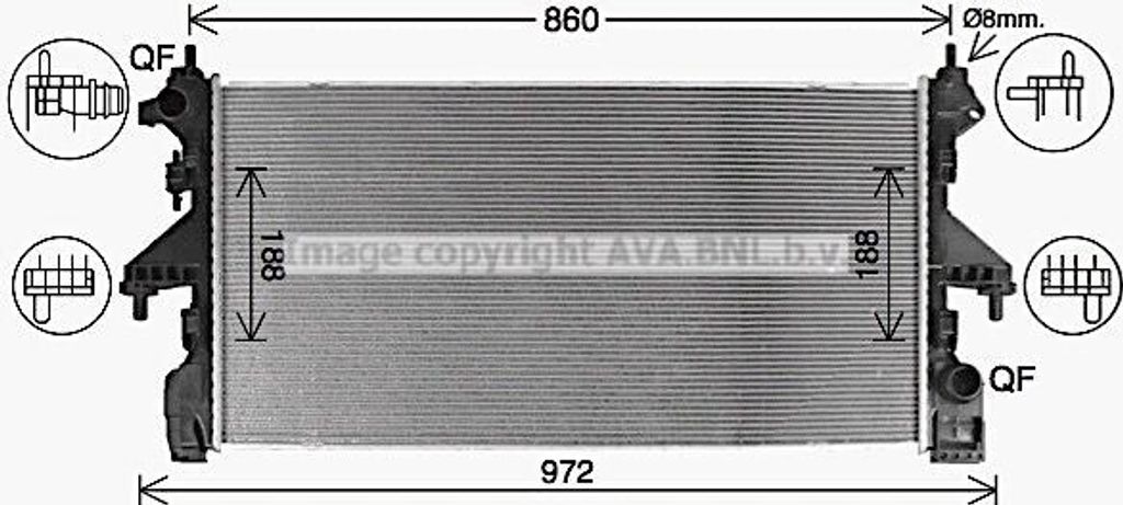PRASCO CN2319 - OE 1613996580 Kühler, Motorkühlung für Jumper, Boxer