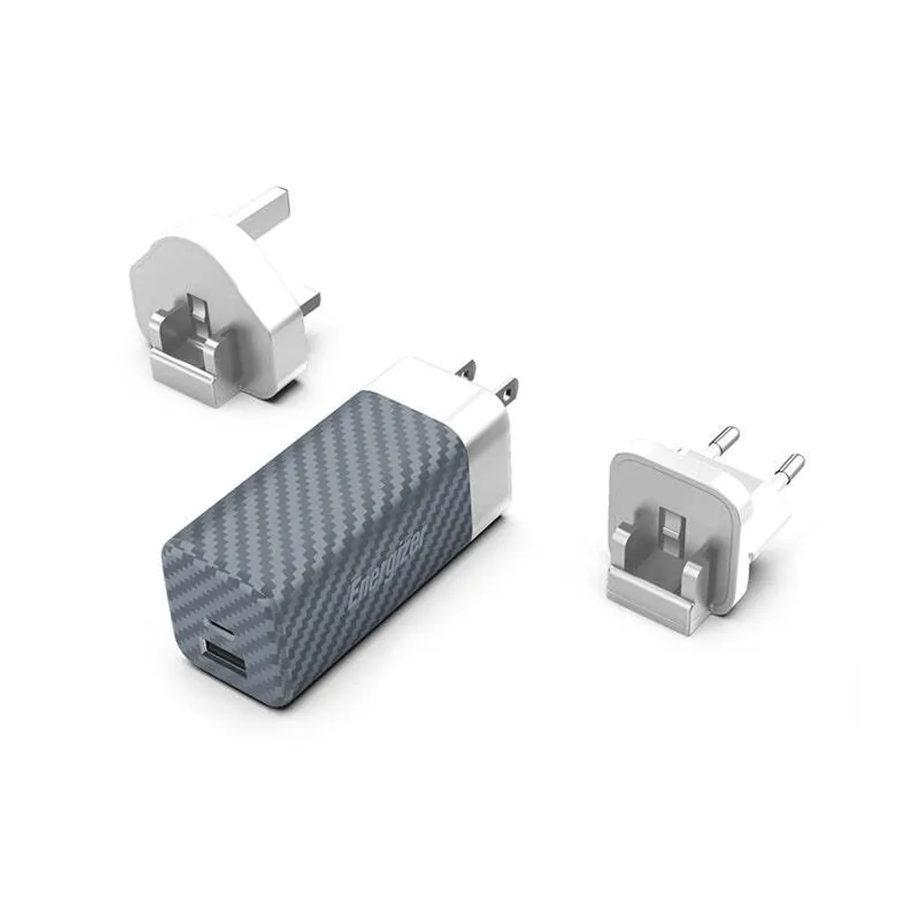 Energizer Ultimate 65W GaN Caricatore USB-C Multiplug PD Argento