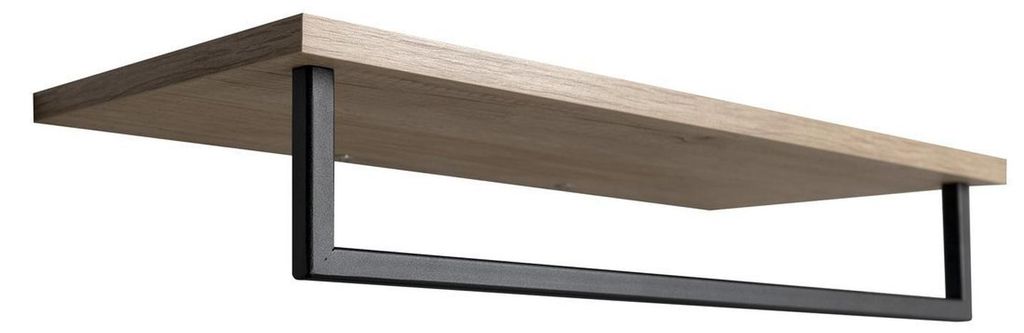 Sapho SKA Handtuchregal mit Reling 600x250mm, Eiche/Schwarz Produktbild 