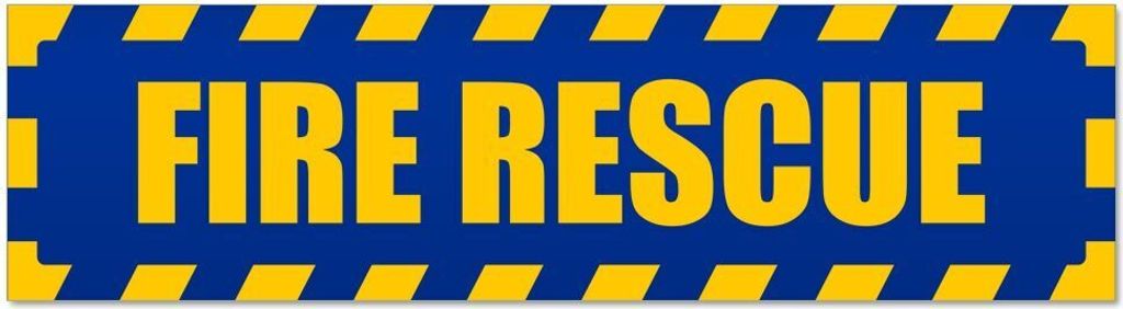 Kiwistar - Autoaufkleber - Blau - 60 x 16 cm - Fire Rescue gestreift - Hinweis Aufkleber Sticker für Auto, Kfz, Fahrrad, PKW, LKW