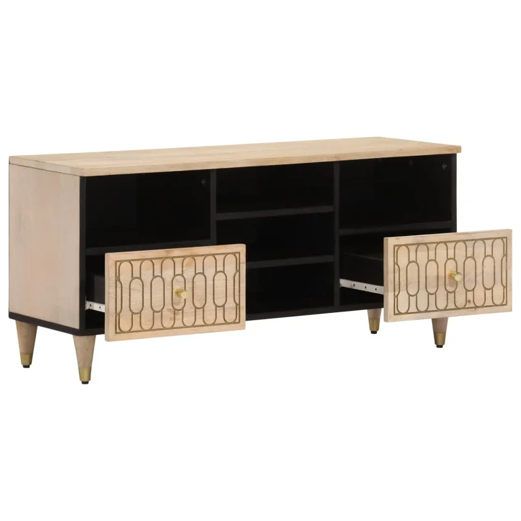 VidaXL Mobile TV in Legno di Mango Massiccio 100x33x46cm Naturale