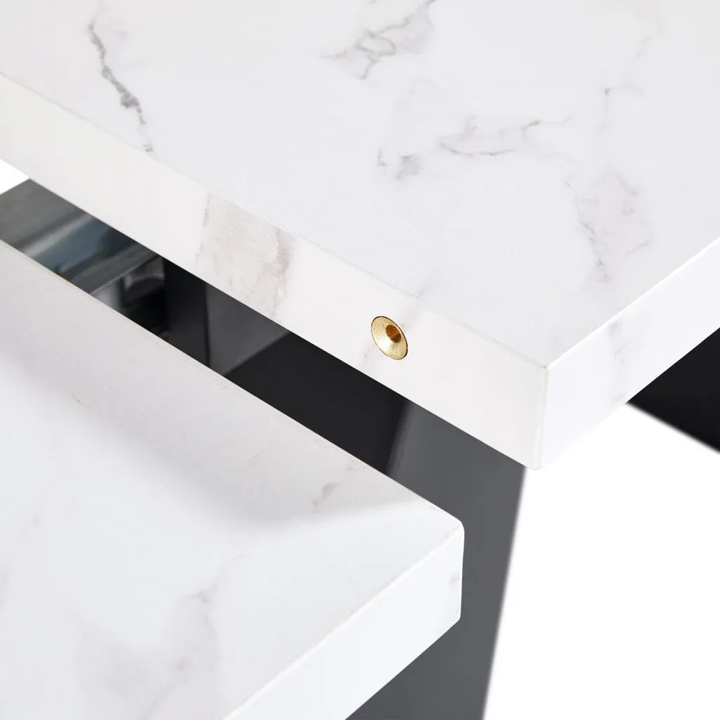 Table de cuisine moderne extensible grise avec structure en carbone
