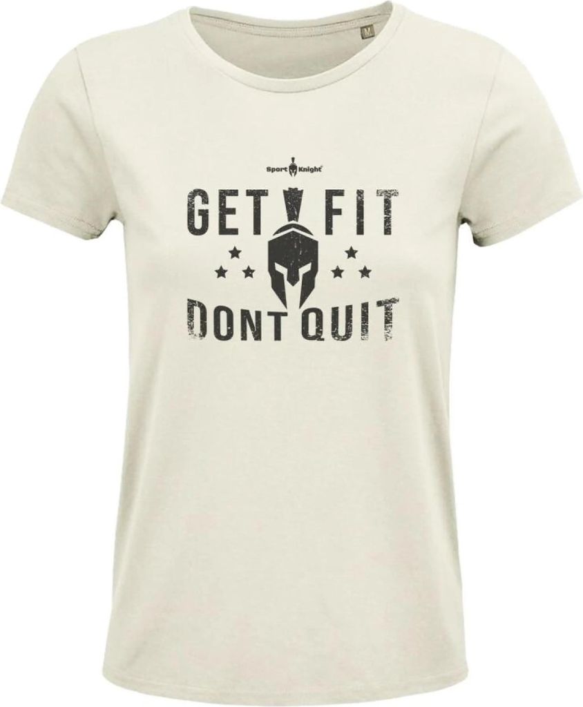 Sport-Knight Damen Fitness T-Shirt "Get Fit Dont Quit" Organisch Classic