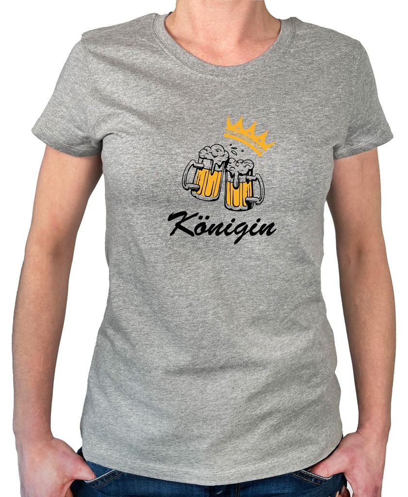 Huuraa Damen T-Shirt Königin Schützenfest M Sport Grey Bio Baumwolle Fairtrade Damenshirt Geschenkidee