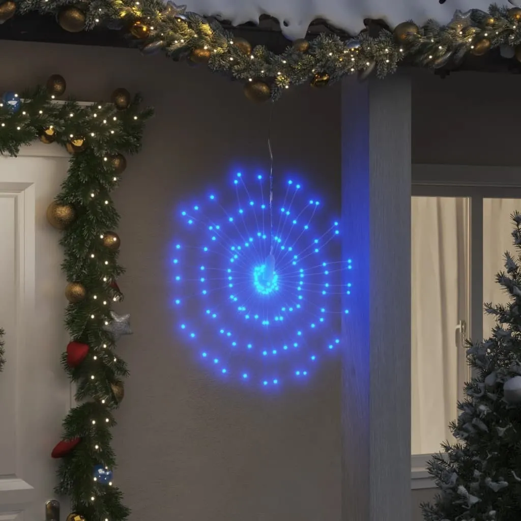 Illuminations Noël Feux d'Artifice 8 pcs 140 LEDs Bleu 17 cm Extérieur
