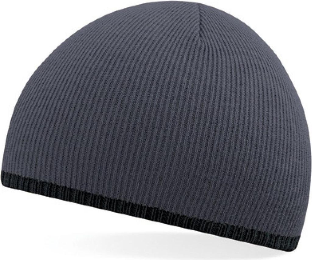 Beechfield Two-Tone Pull-On Beanie versch. Farben(Graphite Grey/Black)