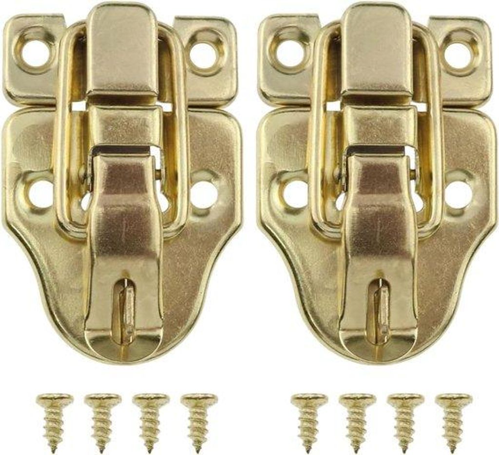 Kistenverschlüsse - Hasp Schließen - Kisten Schließen - Korrosionsbeständige Beschichtung - 2 Stücke - Gold