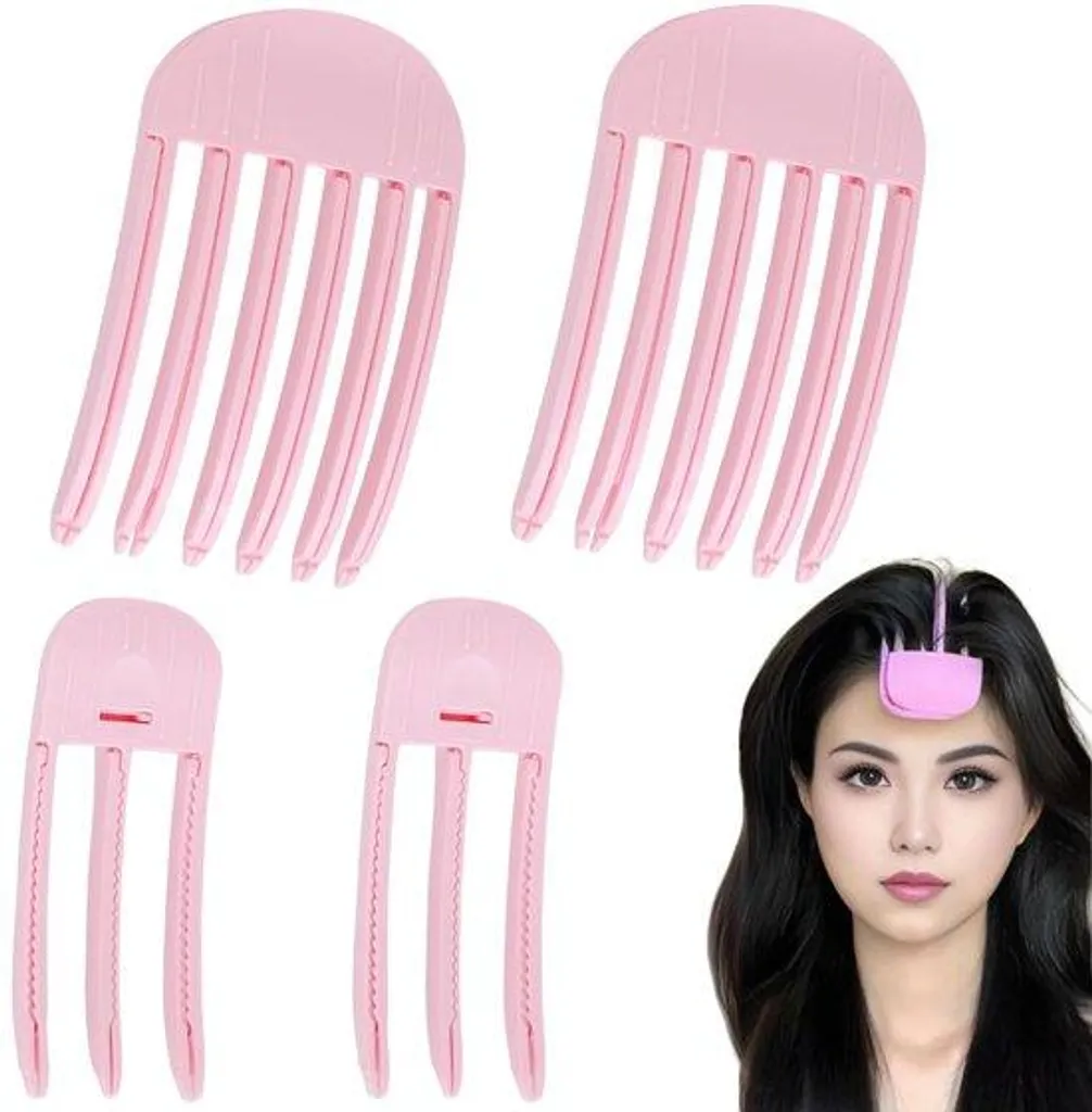 Lot de 4 Barrettes Volumisantes Transparentes pour Racine et Cheveux