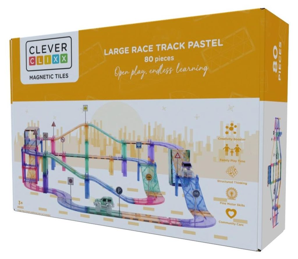 Magnetische Spiele Rennstrecke 80 Teile Pastell, Produktbild 