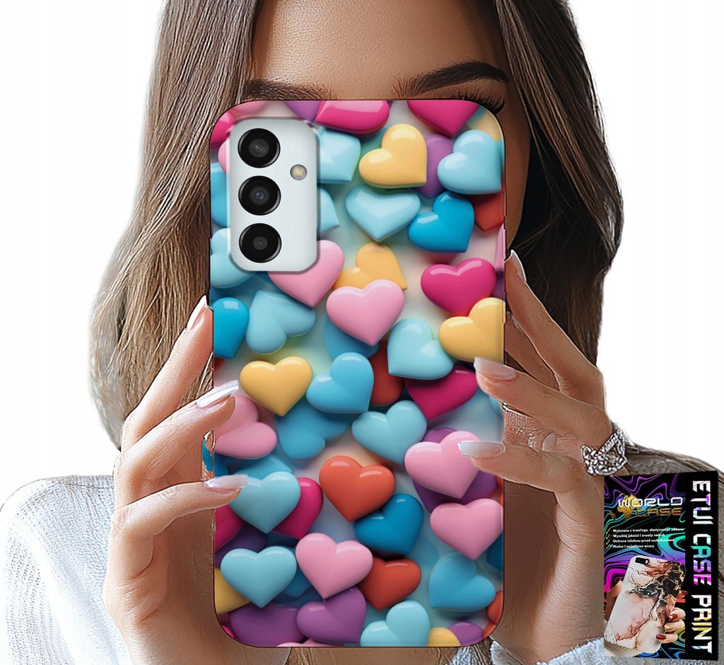 Hülle Für Samsung Galaxy M23 - Bunte Herzen Personalisierbar